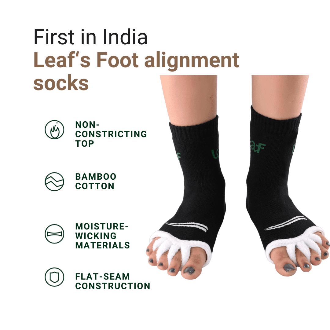 Foot alignment socks for pain reduction and maintaining shape of your foot.