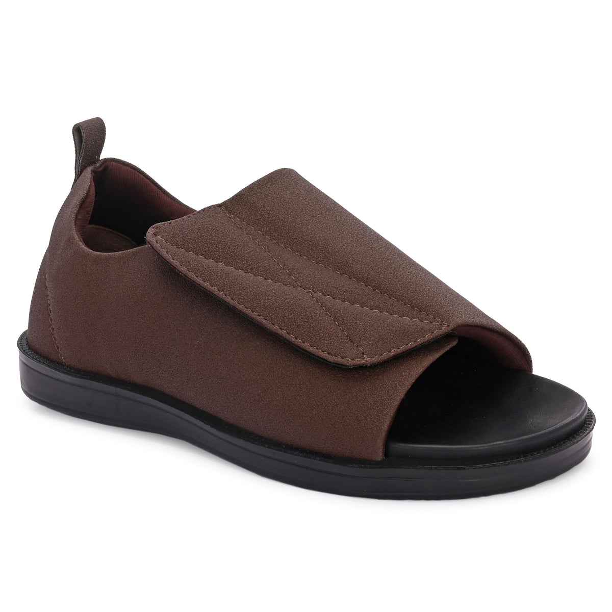 Diabetic Comfy-Pro Buddy Sandal for reduction of burning and loss of sensation. 1 Strap Brown