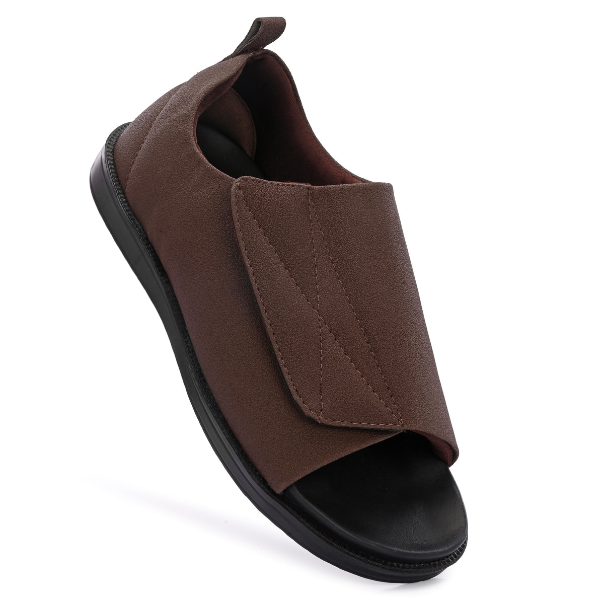 Diabetic Comfy-Pro Buddy Sandal for reduction of burning and loss of sensation. 1 Strap Brown