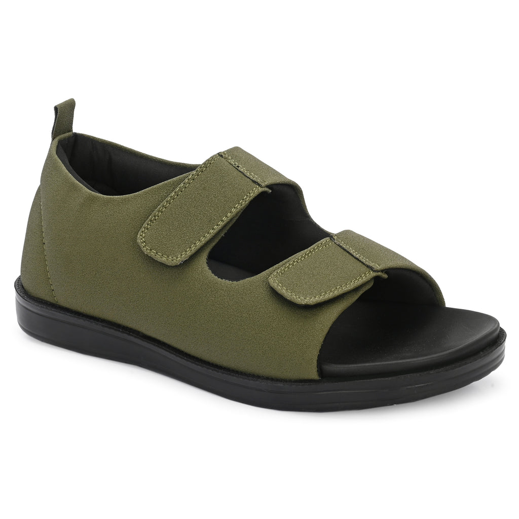 Diabetic Comfy-Pro Snow Sandal for reduction of burning and loss of sensation. 2 straps Olive