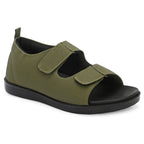 Diabetic Comfy-Pro Snow Sandal for reduction of burning and loss of sensation. 2 straps Olive