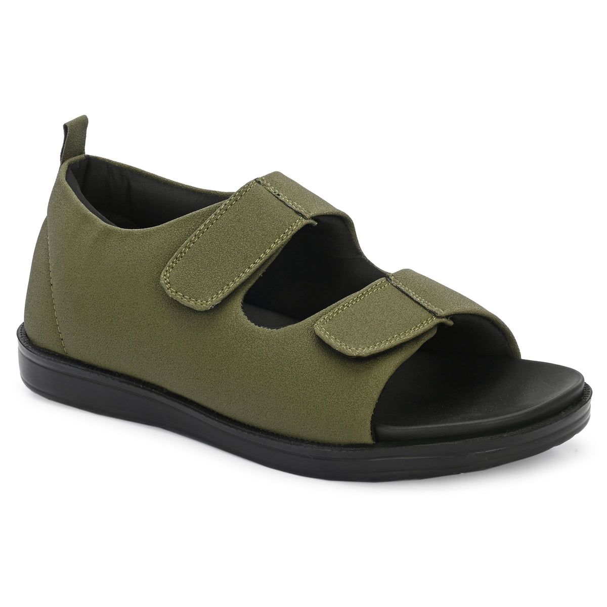 Diabetic Comfy-Pro Snow Sandal for reduction of burning and loss of sensation. 2 straps Olive