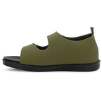 Diabetic Comfy-Pro Snow Sandal for reduction of burning and loss of sensation. 2 straps Olive