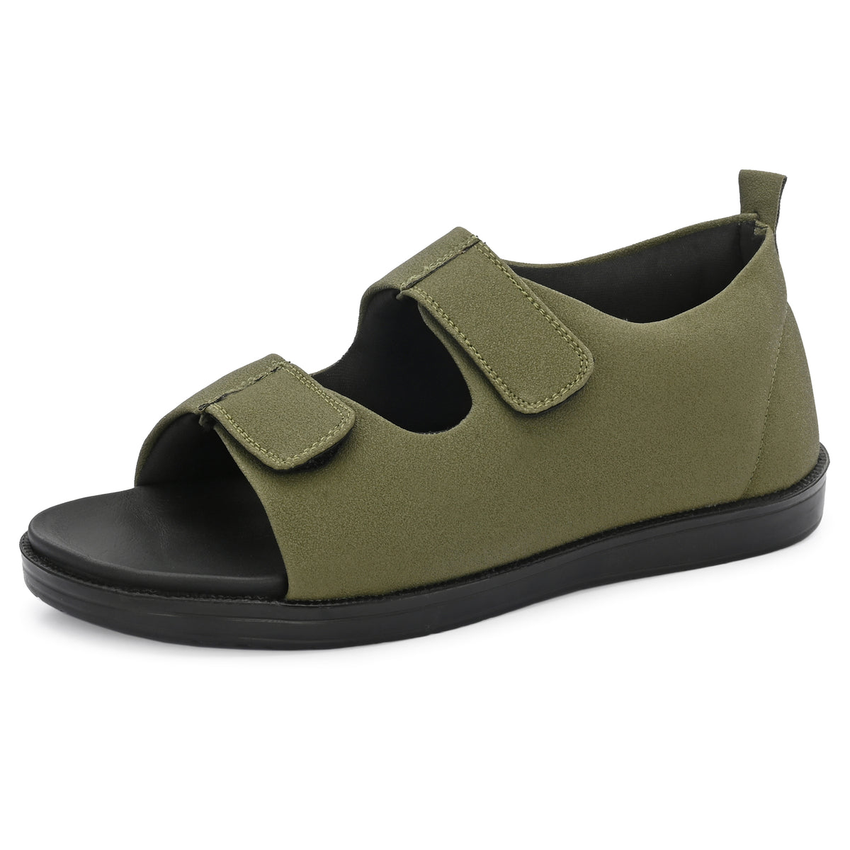 Diabetic Comfy-Pro Snow Sandal for reduction of burning and loss of sensation. 2 straps Olive