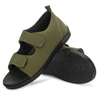 Diabetic Comfy-Pro Snow Sandal for reduction of burning and loss of sensation. 2 straps Olive