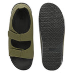 Diabetic Comfy-Pro Snow Sandal for reduction of burning and loss of sensation. 2 straps Olive