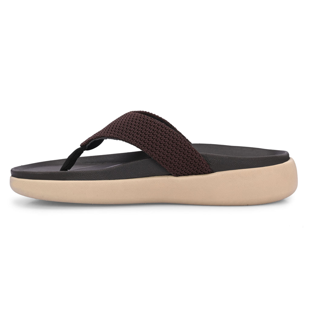 Leaf heel pain comfort slippers for women Brown
