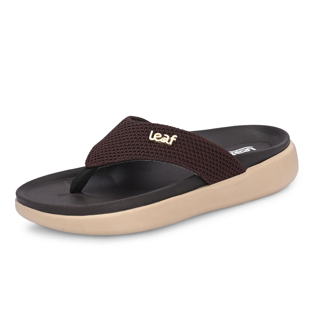 Leaf heel pain comfort slippers for women Brown