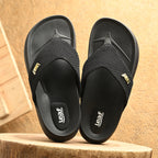 Leaf heel pain comfort slippers for women Black