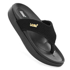 Leaf heel pain comfort slippers for women Black