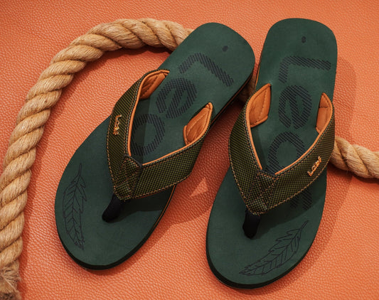 Leaf Flatfeet Body Balance correction Flip Flops. The Archies with 12mm Arch support and 28mm cushion Avocado Green
